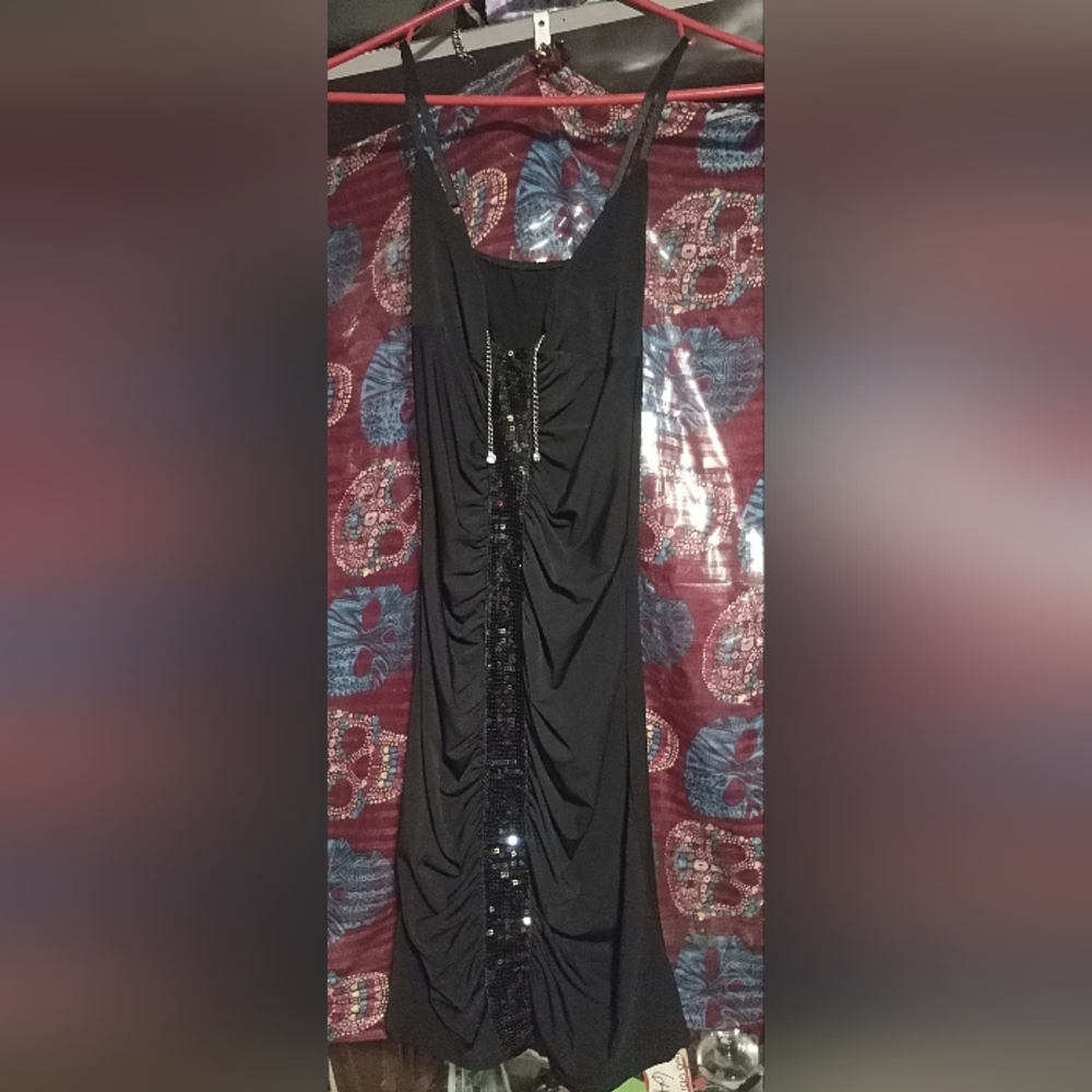 Y2K Vintage Glam Black Bodycon Mini Dress
